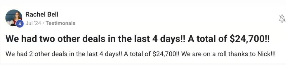 Rachel Bell $24,700 in 4 days